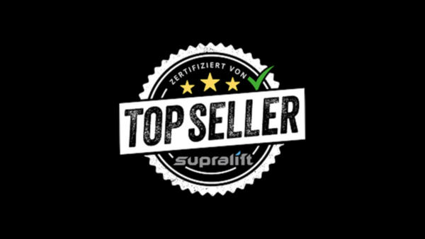 Topseller-Siegel als Auszeichnung für den Fachhändler von gebrauchten Gabelstaplern und Lagertechnik